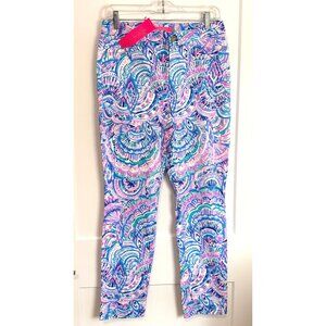 NWT Lilly Pulitzer Kelly High Rise Knit Skinny Ankle Pant Size 8 Blue Grotto
